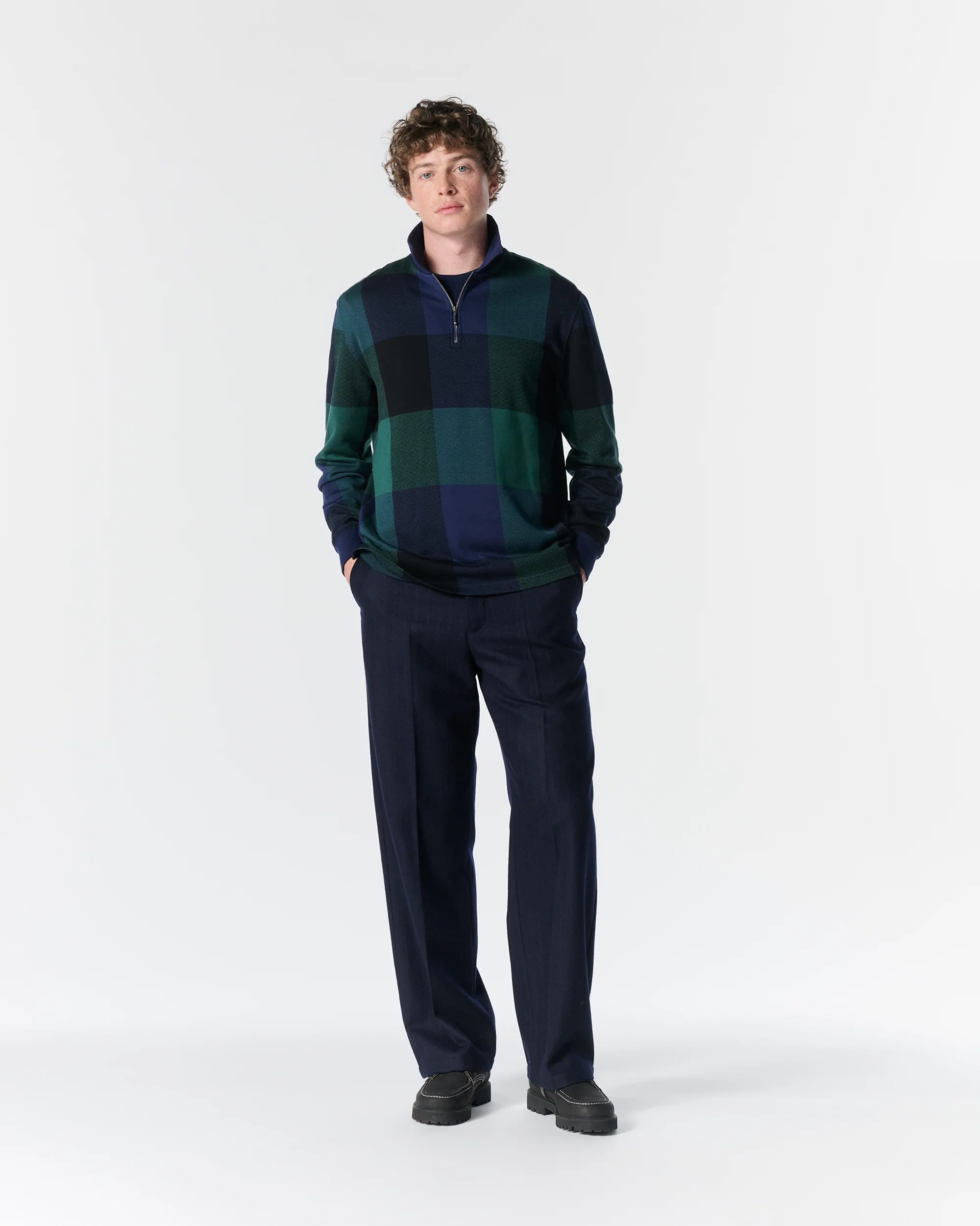 Buffalo Plaid Zip Polo - Image 5