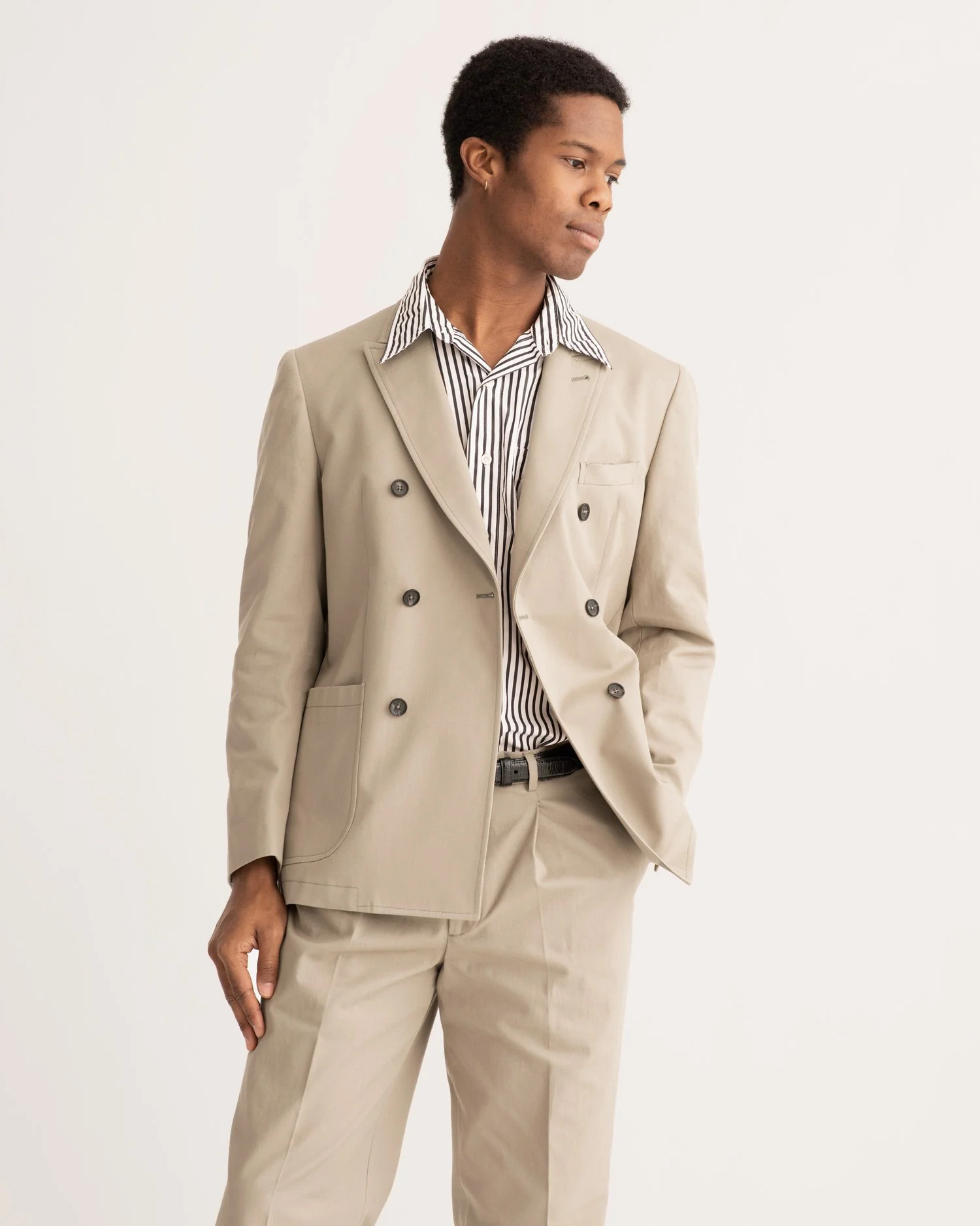 Cotton Double Breasted Jacket - Image 7