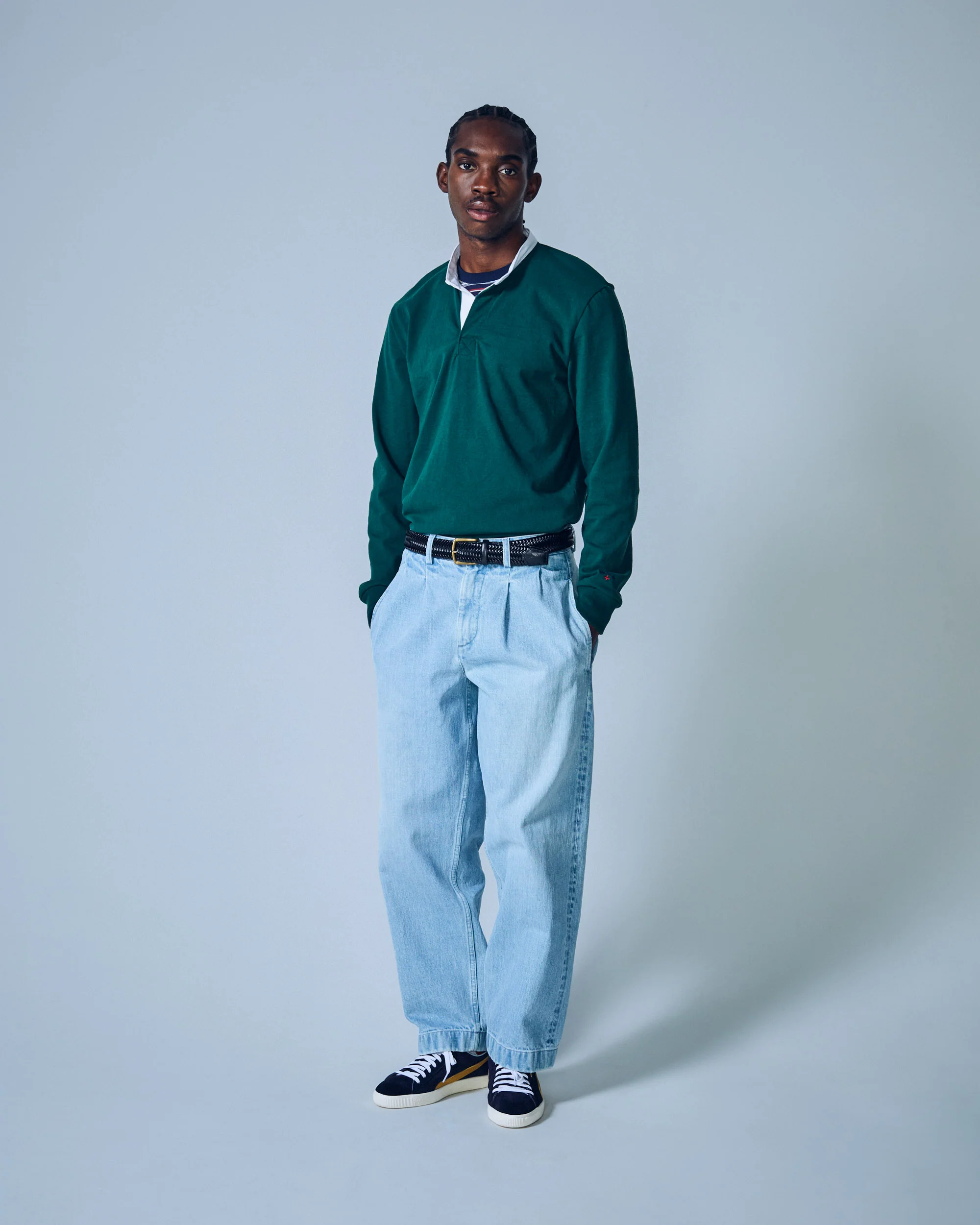 Double-Pleat Denim Pant - Image 2