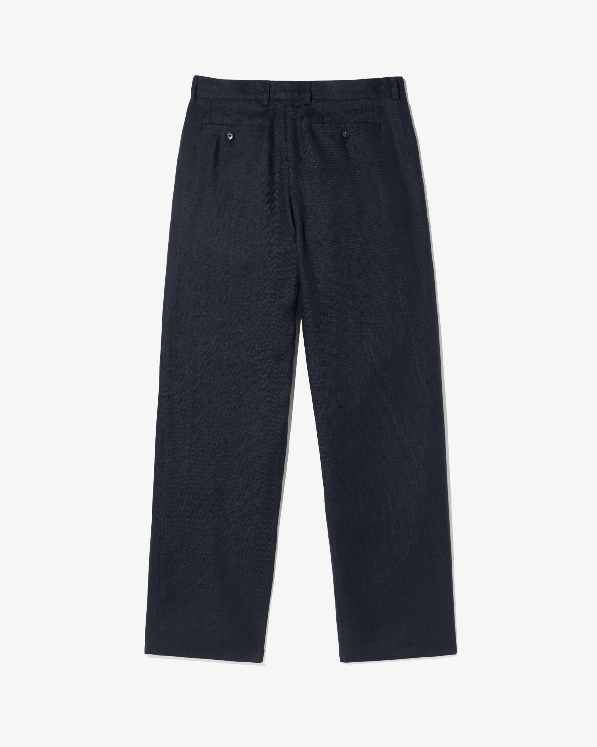 Double-Pleat Herringbone Linen Trousers - Image 2