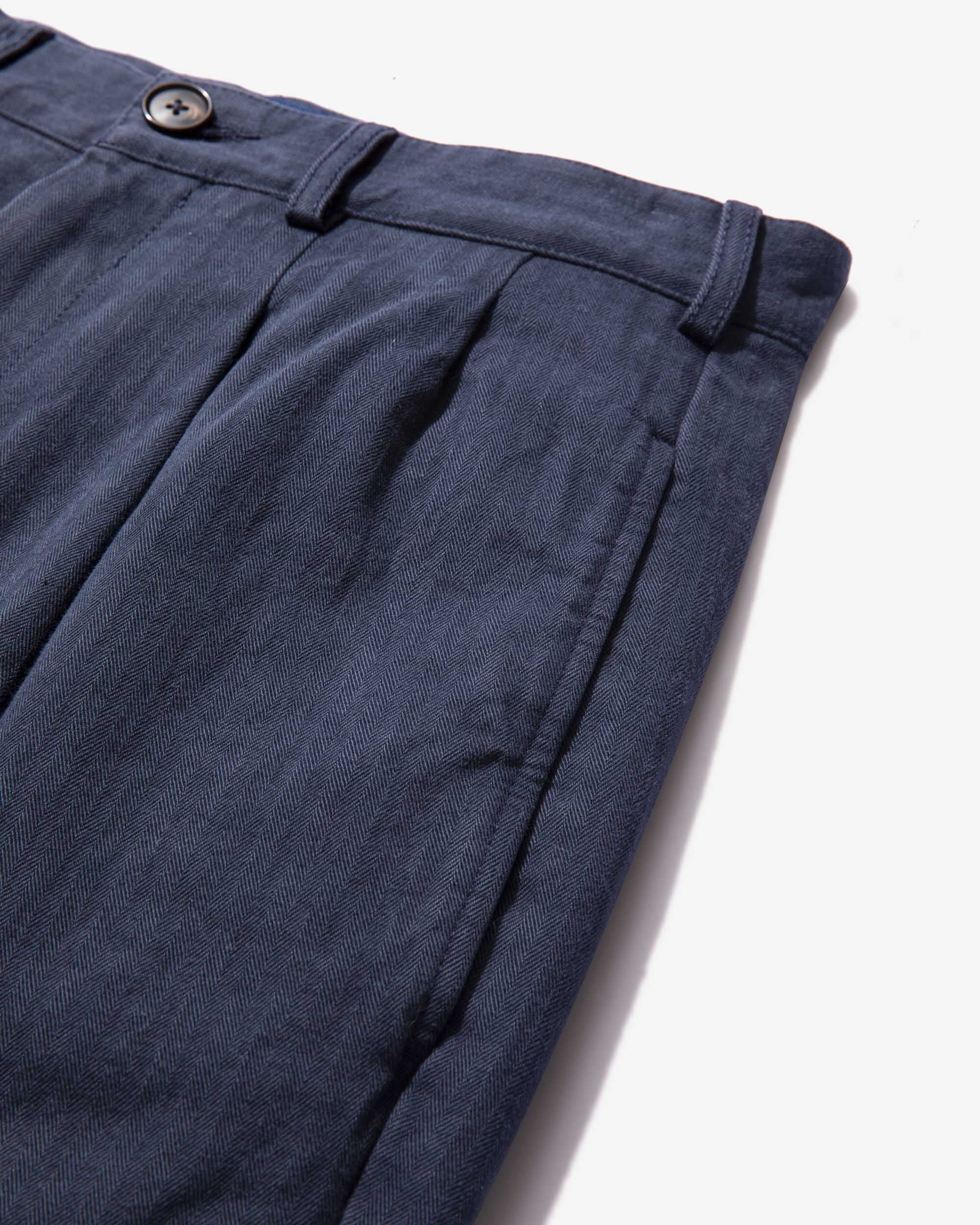 Classic Double-Pleat Herringbone Pant - Image 8