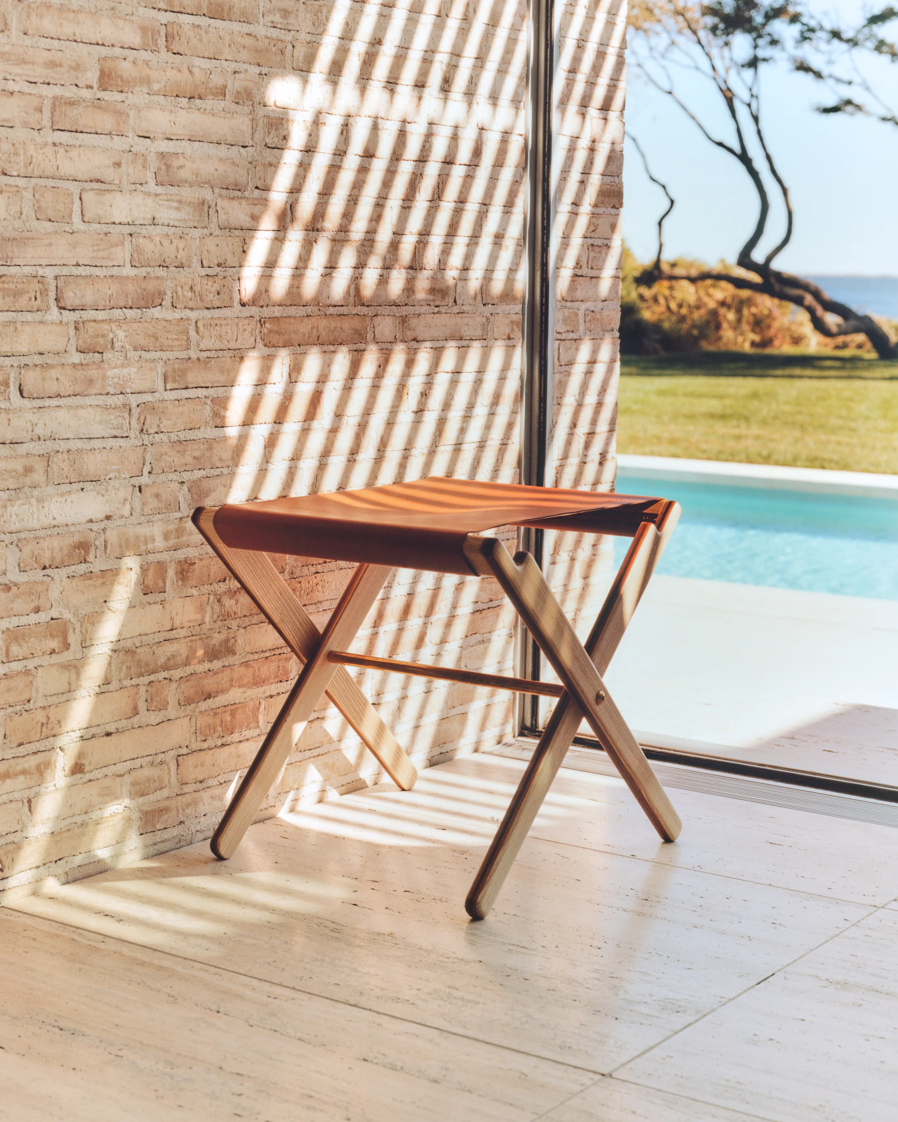 Leather Folding Stool - Image 5