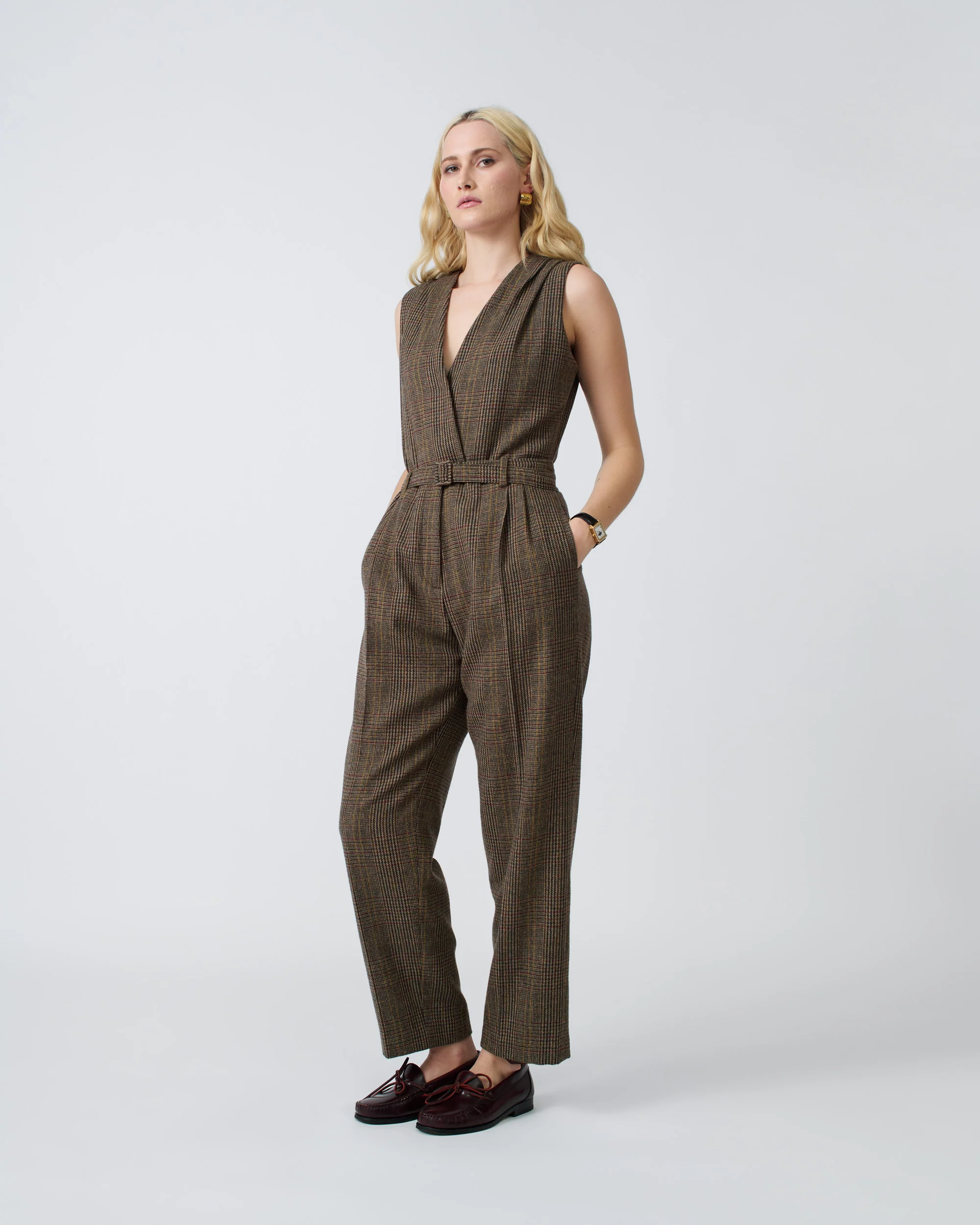 Pleated Wool Jumpsuit - Image 2