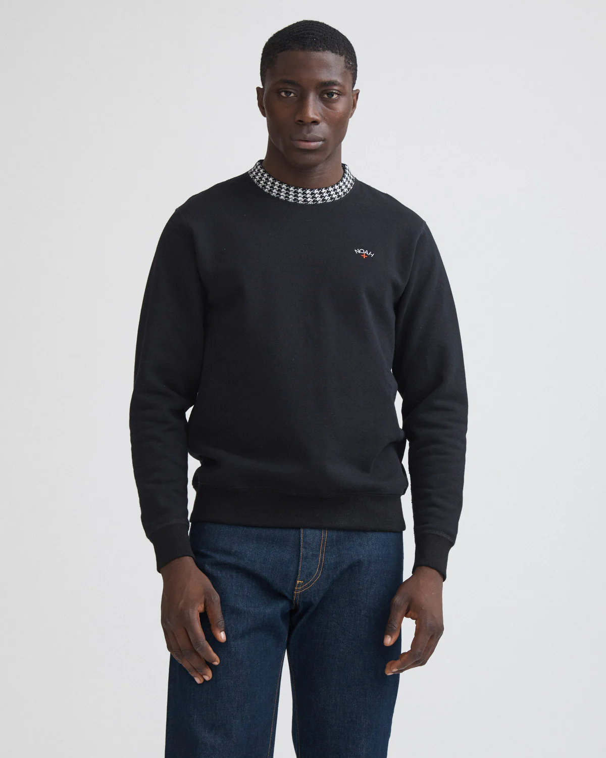 Houndstooth Collar Crewneck - Image 3