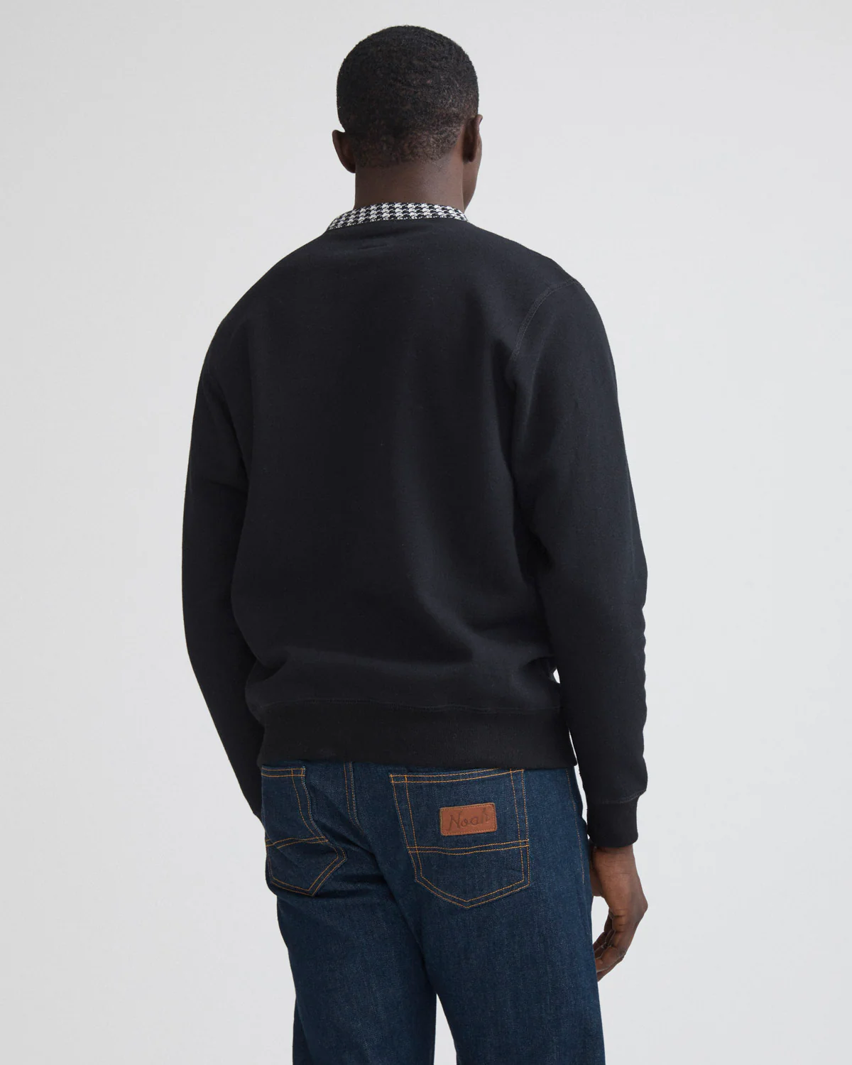 Houndstooth Collar Crewneck - Image 5
