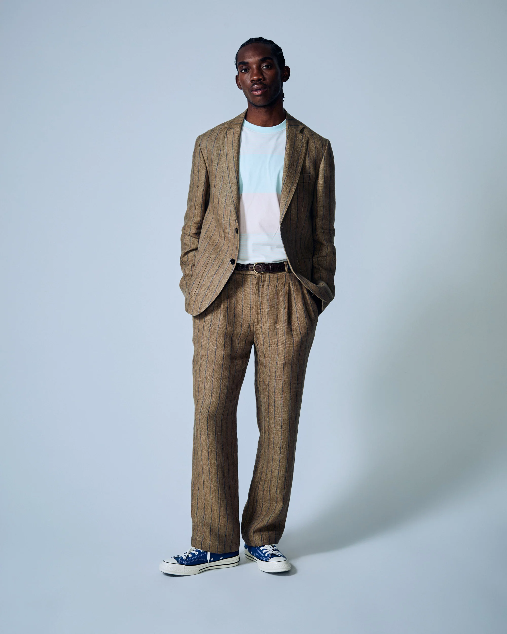 Linen Double-Pleat Trousers - Image 5