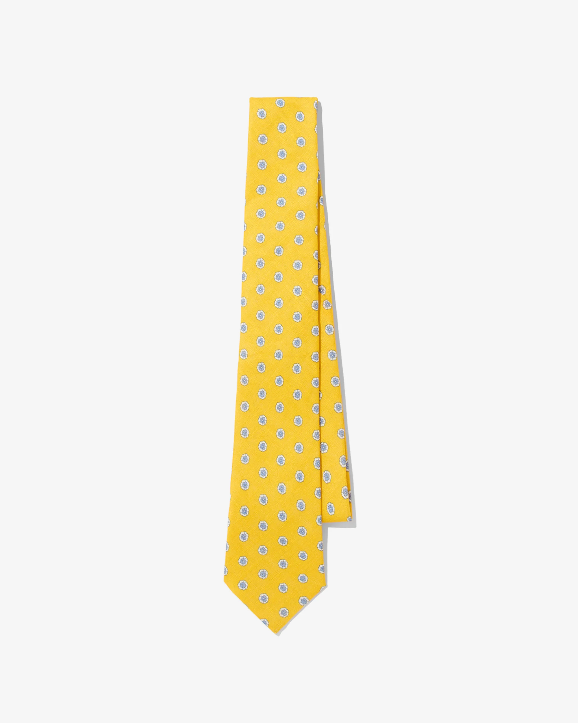 Linen Flower Print Necktie