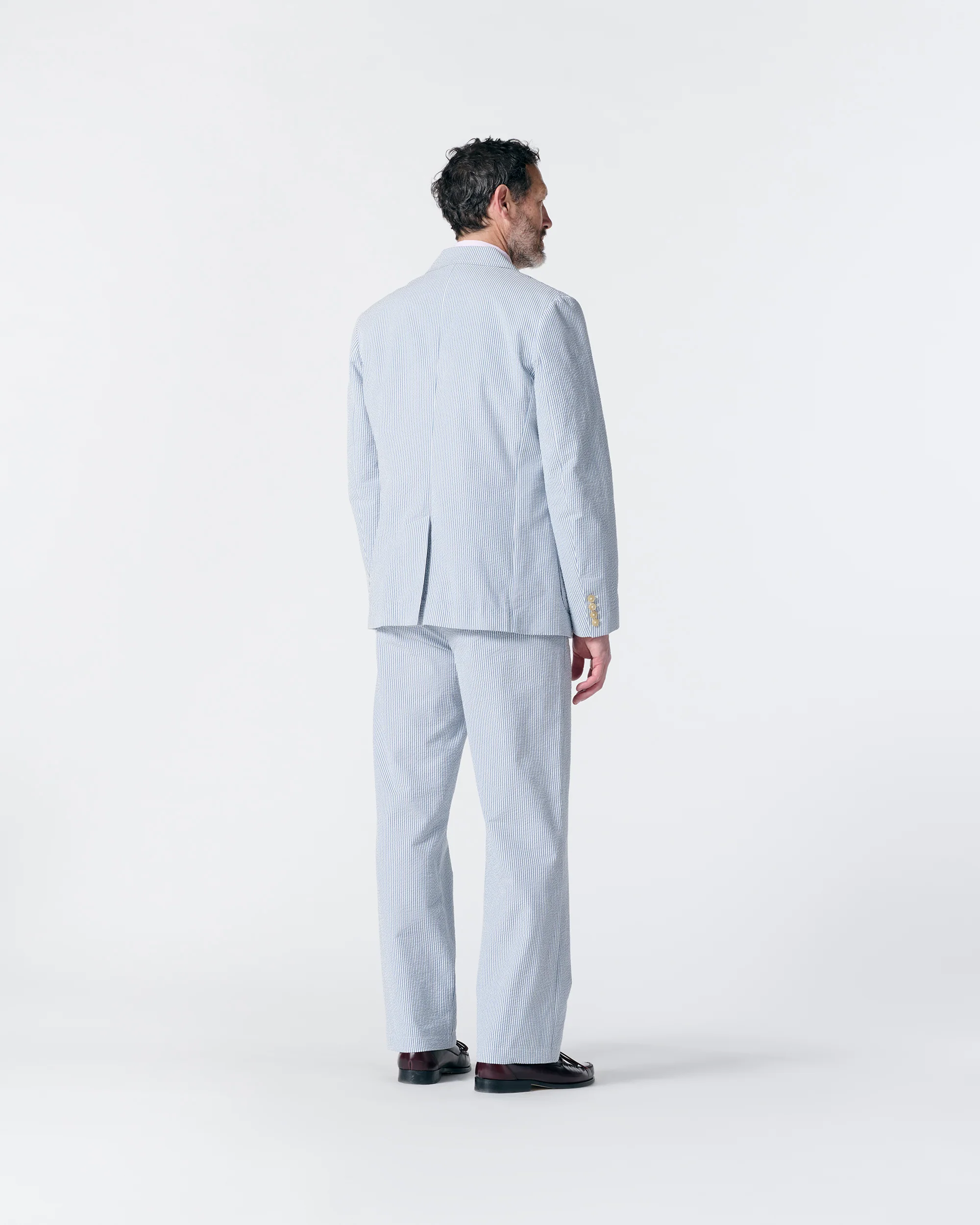 Seersucker Belted Single-Pleat Trousers - Image 7