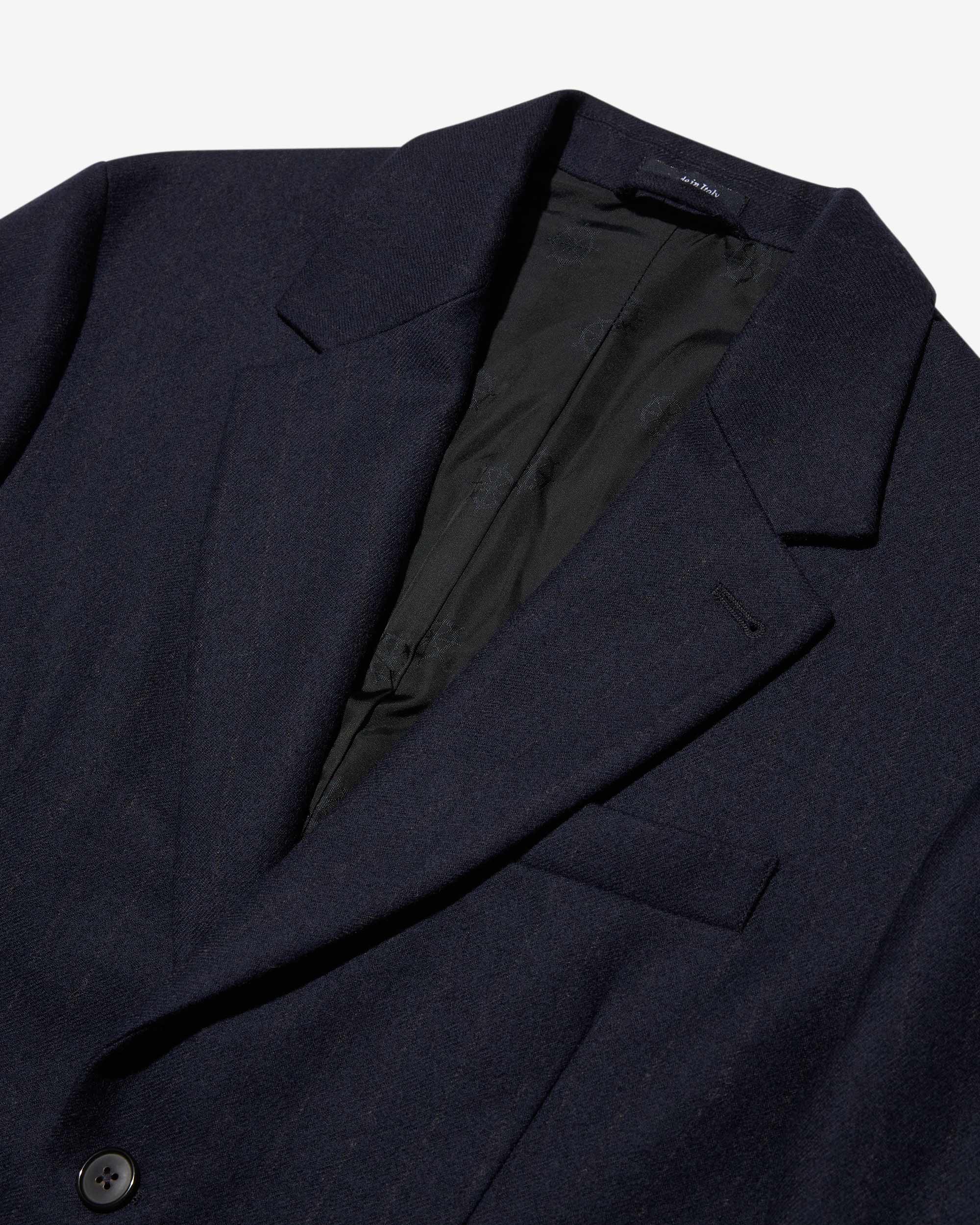 Single-Breasted Chalk Stripe Wool Jacket - Image 3