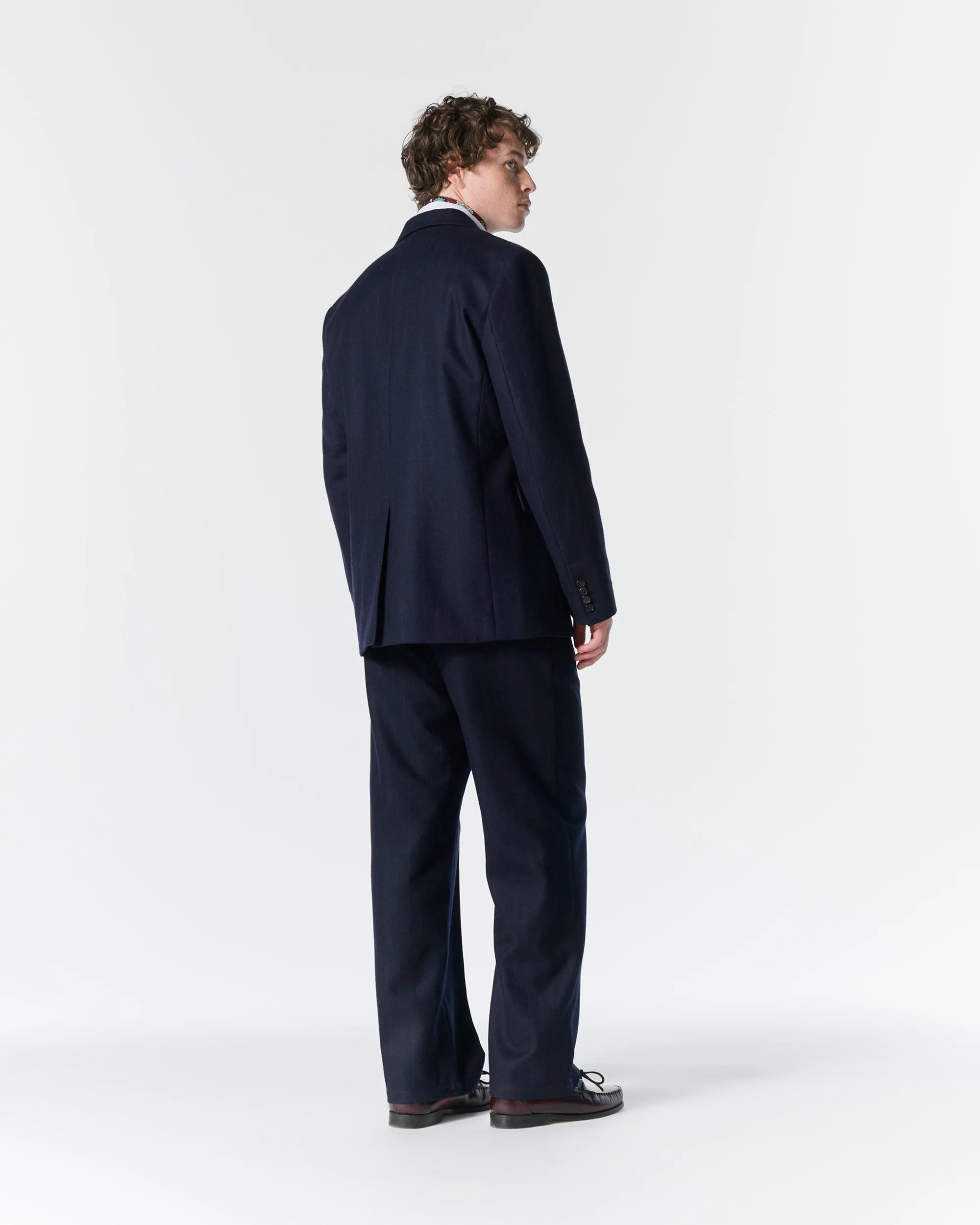 Single-Breasted Chalk Stripe Wool Jacket - Image 8