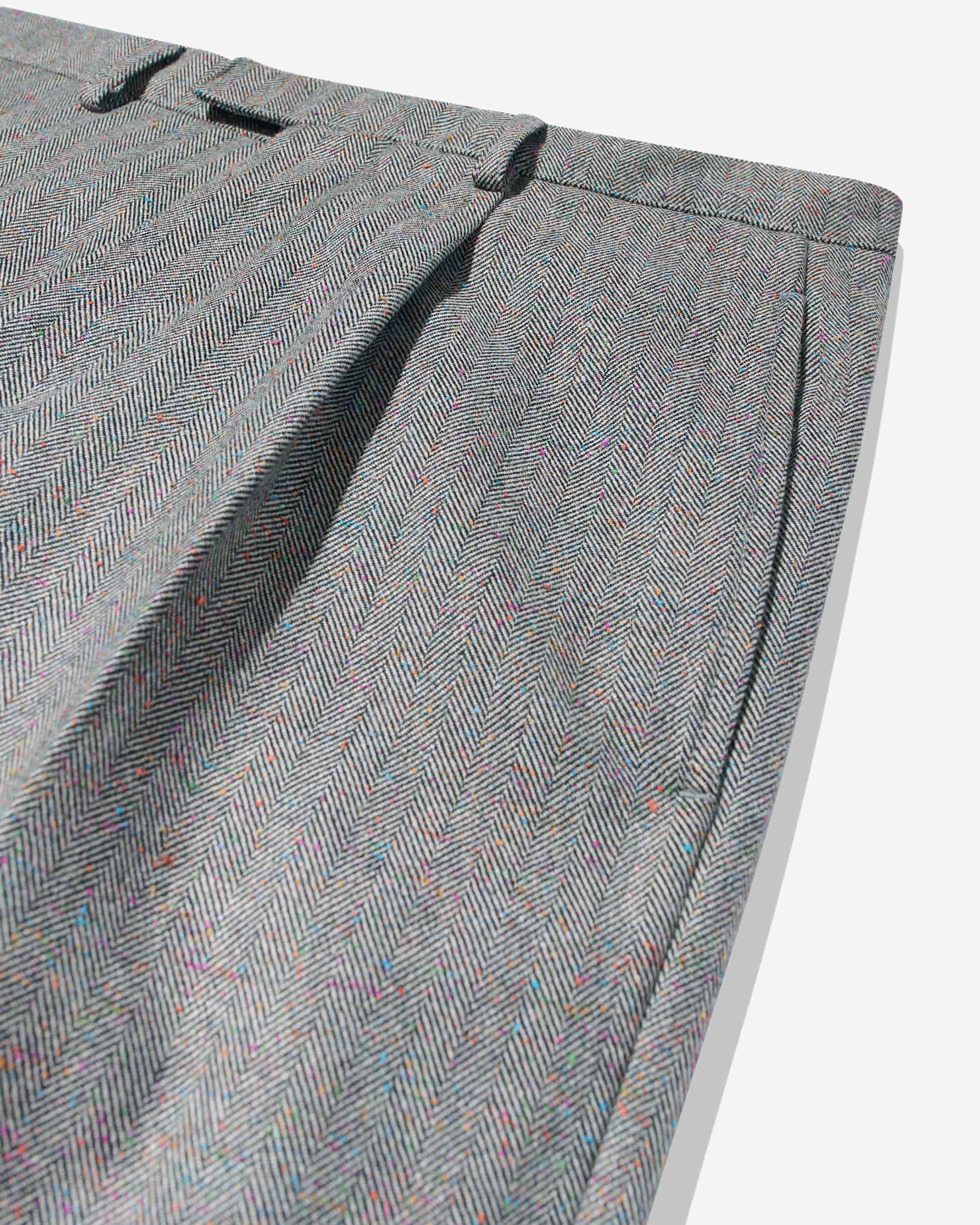 Single-Pleat Herringbone Donegal Trousers - Image 3