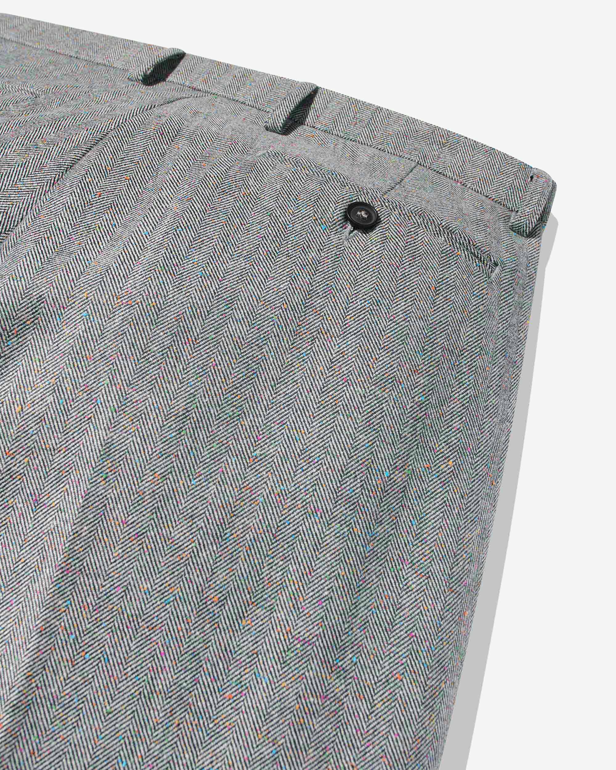 Single-Pleat Herringbone Donegal Trousers - Image 4