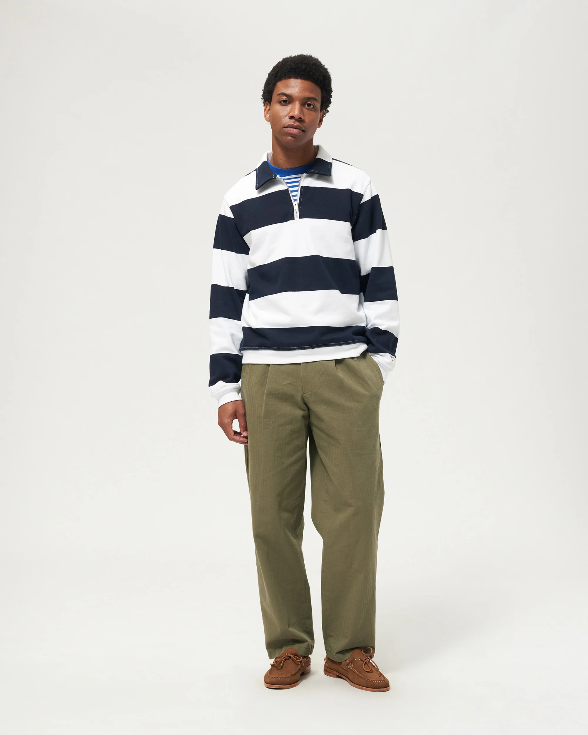 Striped Lightweight Pullover Sweatshirt - Image 4