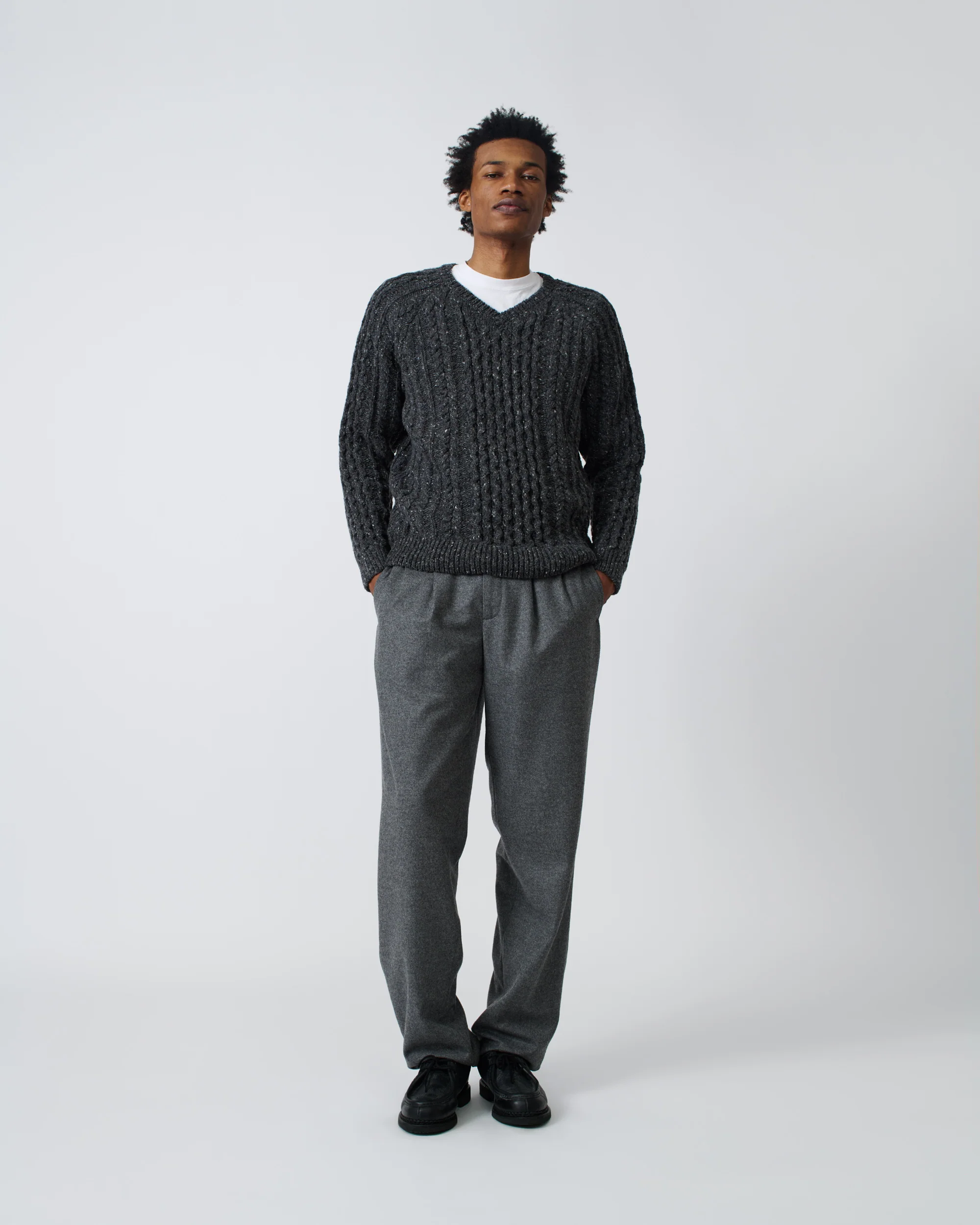V-Neck Donegal Fisherman Sweater - Image 5
