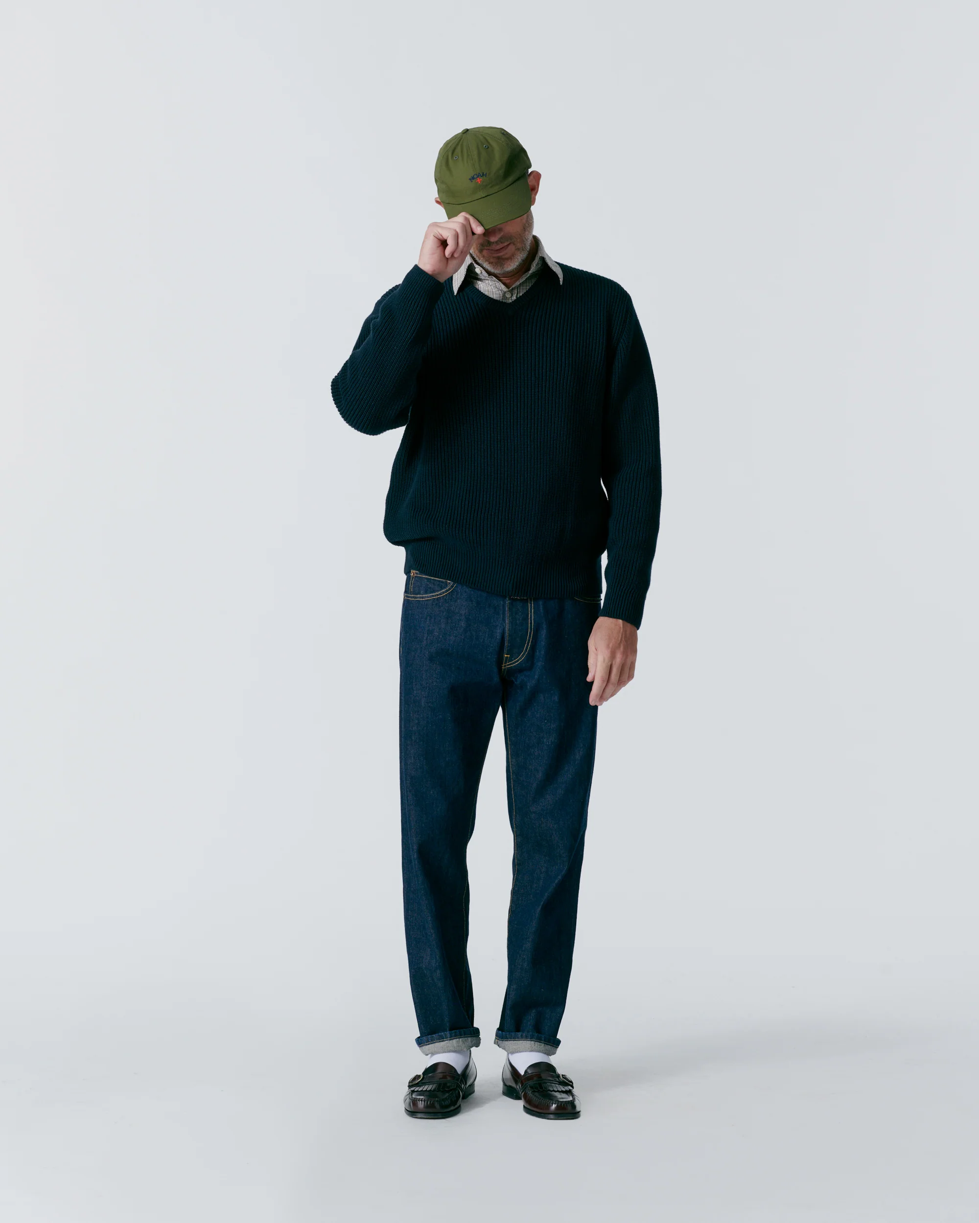 V-Neck Shaker Stitch Sweater - Image 9