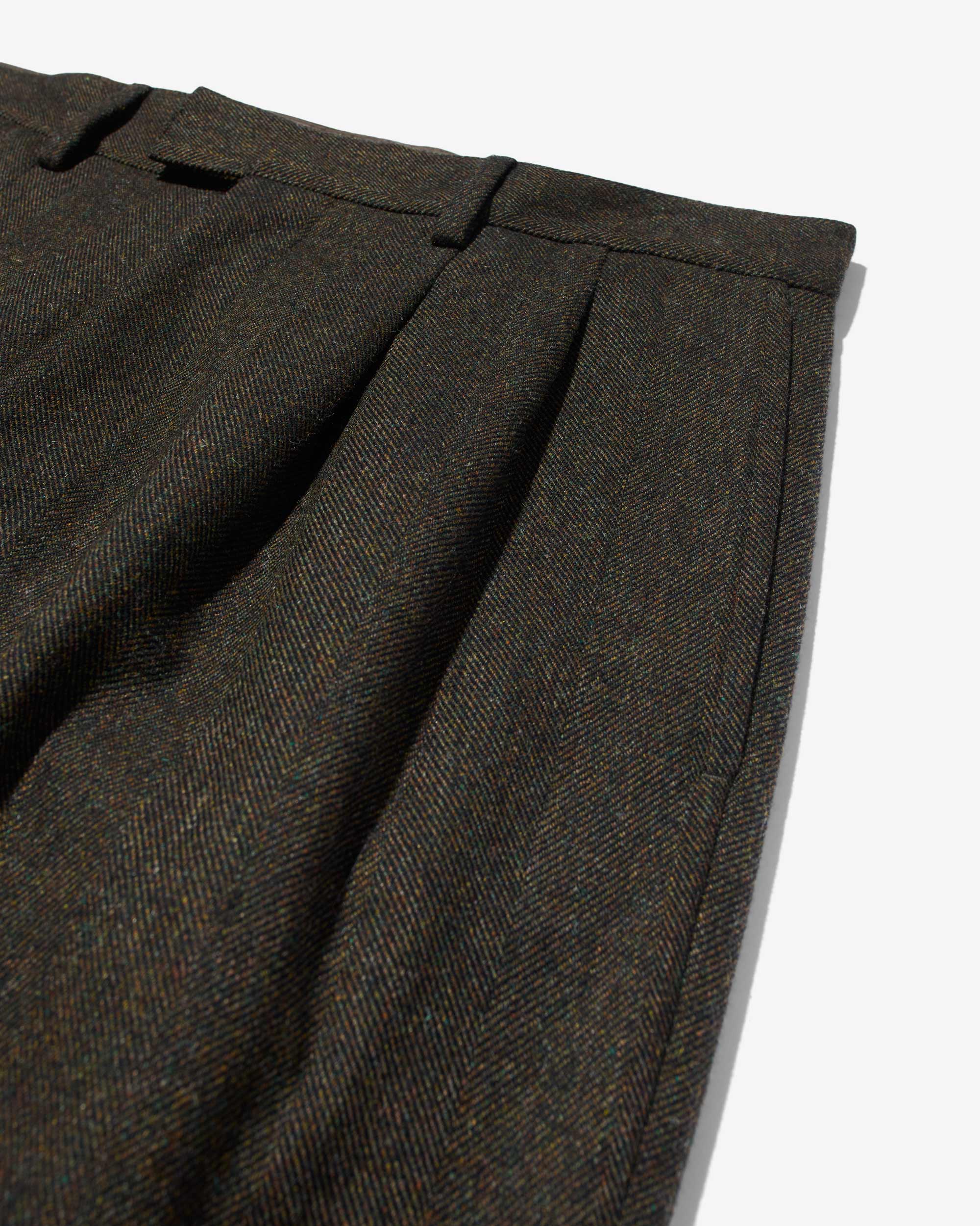 Wool Herringbone Double-Pleat Trouser - Image 3