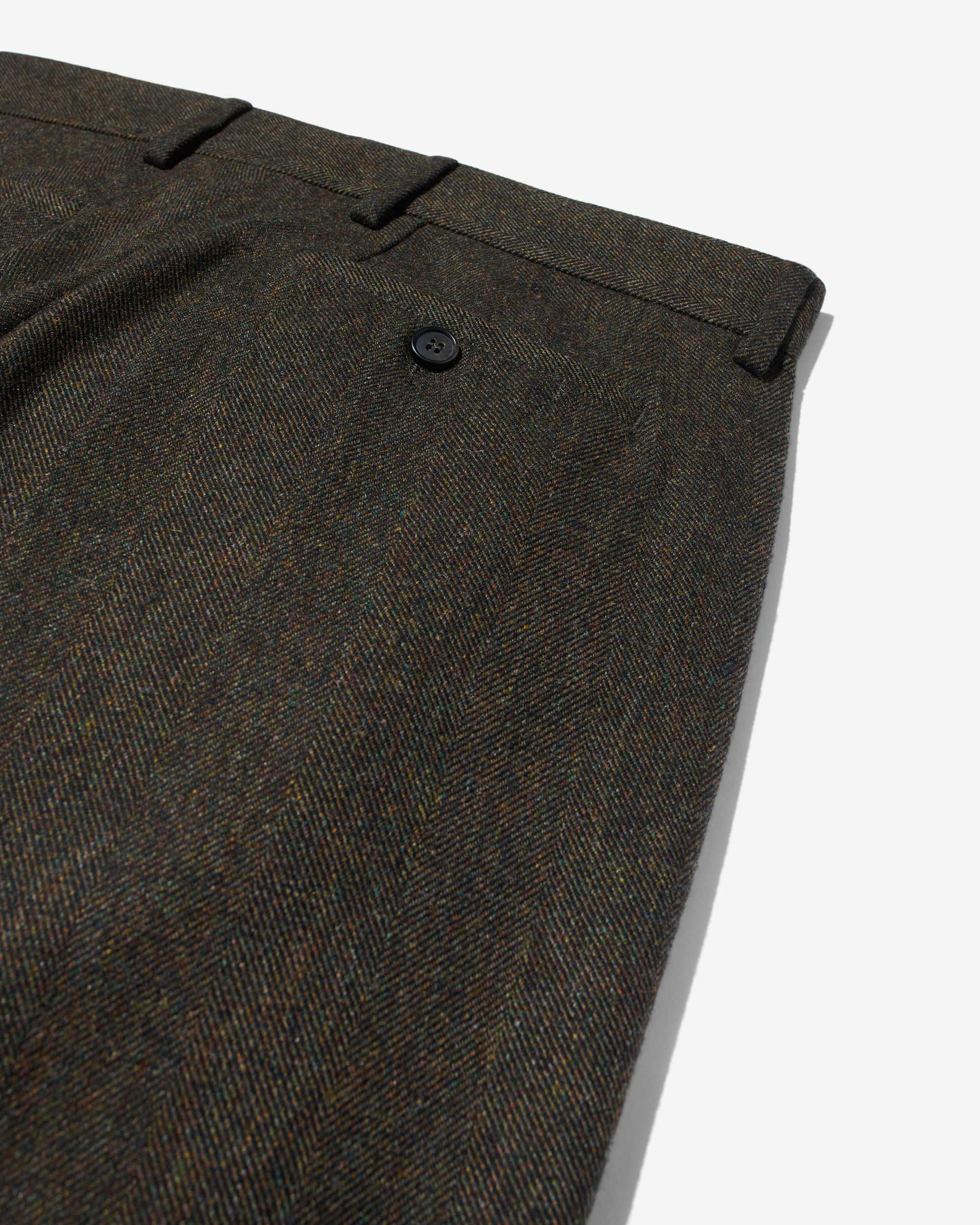 Wool Herringbone Double-Pleat Trouser - Image 4