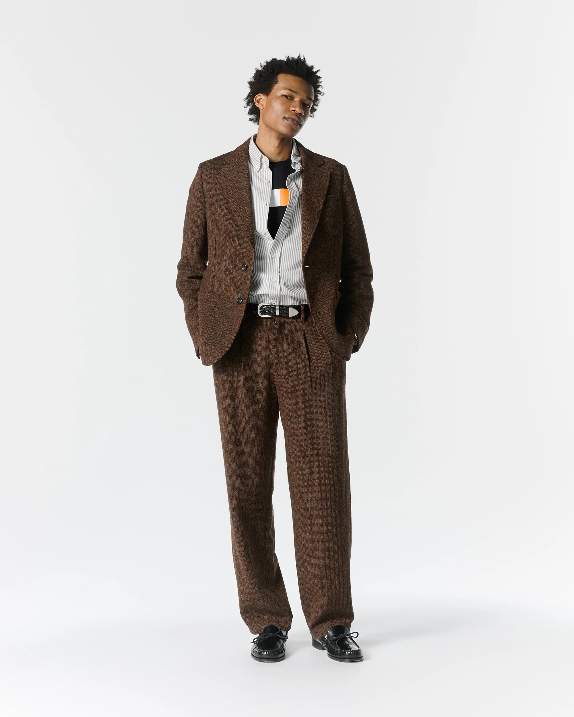 Wool Herringbone Sack Jacket - Image 7
